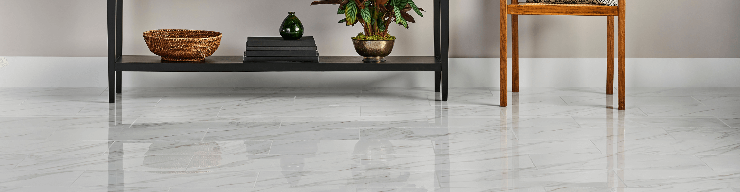 Tile flooring in hallway