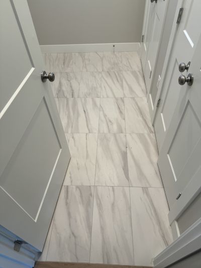 White tile flooring in Manhattan, KS bath